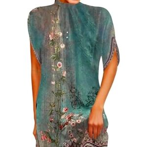 Mrat Women Summer Dresses Women's Short Sleeved Round Neck
